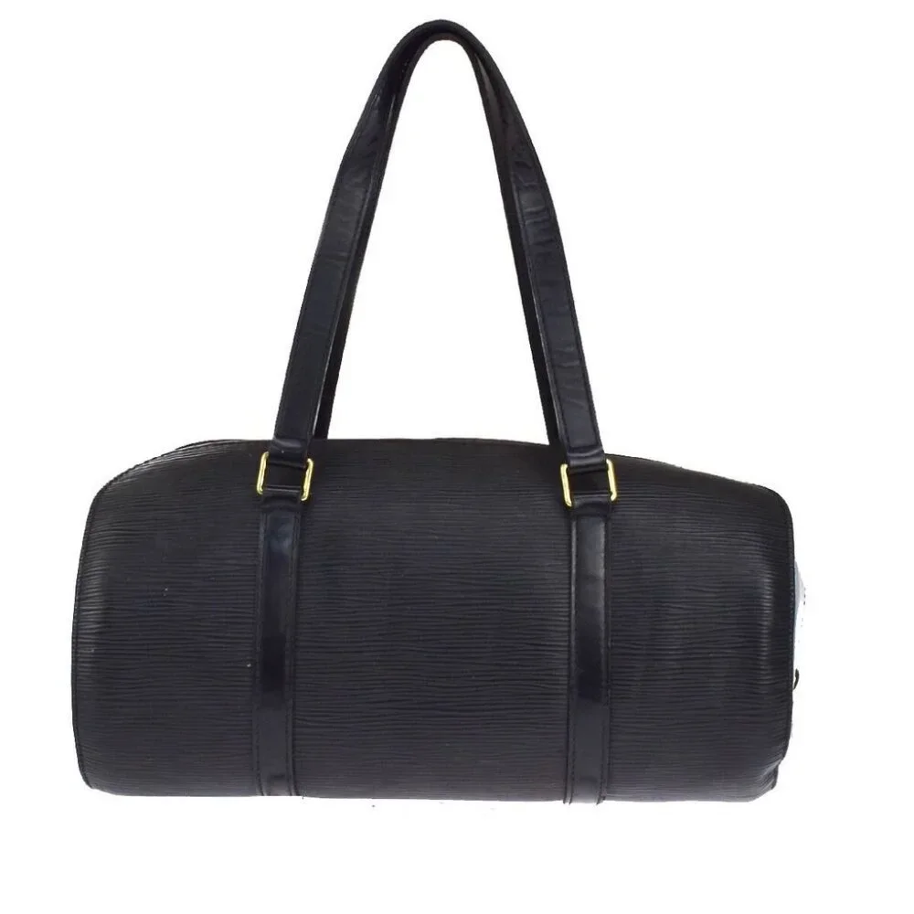 Vintage LOUIS VUITTON Soufflot Hand Bag Epi Leather Black Gold France - Picture 3 of 10